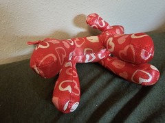 Standing Puppy Plush Balloon (Red & Pink) 12″ Stuffed Valentines Days Hearts