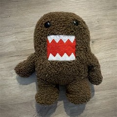 Domo-kun Small Plush Stuffed Character Brown Red Mouth White Teeth Washable