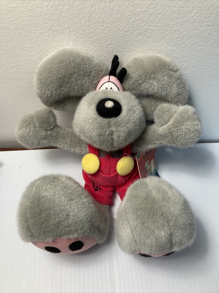 Diddl Mouse by Thomas Goletz German Red Overalls yellow buttons 12” with TAG