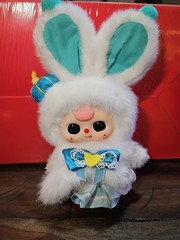 Baby Three Merry Christmas Frost Moon Bunny Plush Pendant (Boba Eyes)