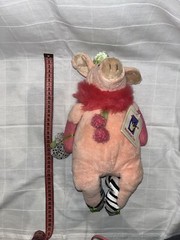 2003 Manhattan Toy Tip Toe Touche Madge Pink Plush Pig Zebra Shoes 14″