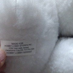 Hobby Lobby White Bunny Rabbit Soft Plush Stuffed Animal Eyelashes Pink Flower