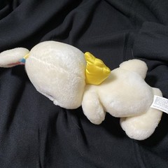 Vintage Mattel Angel Bunny Plush, White w/Yellow Wings