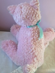 Silver One HTF Plush Kitty Cat Pink White Blue Heart Animal Super Snuggly Soft
