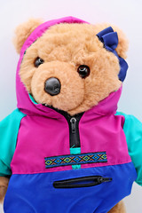 LL Bean Ellie Bear Plush Teddy Bear In Hooded Ski Jacket 14″ Tall Stuffed Animal
