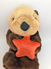 Unipak Sea Otter Holding Orange Starfish Plush 14″ Stuffed Animal 2014