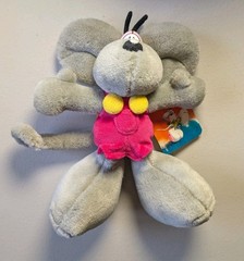 Diddl Mouse Collectable Soft Toy Plush by Thomas Goletz Pink Overalls 10″