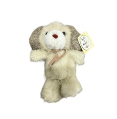 7” Vtg RUSS BERRIE PLUSH STUFFED DUNHILL TAN BEIGE Soft N Suede PUPPY NO.326