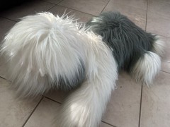 Goffa Large Old English Sheepdog Plush Gray White Shaggy Stuffed Animal