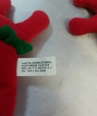Set of 4 Vintage Hartin International Mini Beanbag Plush Magnet Stuffed Animals
