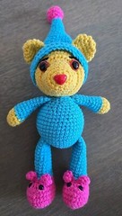 NEW Handmade Crochet 6.5″ Sleepy Time Mouse In PJ & Bunny Slippers Stuffed Toy