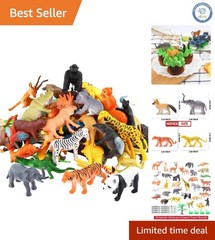 Realistic Animal Toy Set – 54-Piece Jungle Playset for Creative Learning