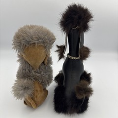 1960s Plush Poodle Dog Lot Kamar & Herman Pecker Wire Tail Made in Japan