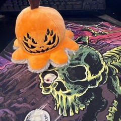 TeeTurtle Reversible Pumpkin Spider Octopus Plushie Orange Grey Halloween Plush