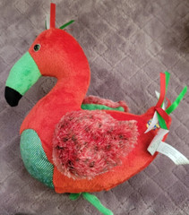 Ret.Webkinz Holidoodle HM739 Red Holiday Bird Plush Stuffed Ganz 9” No Code