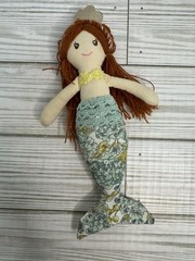 Molly The Mermaid Plush Doll Stuffed Toy Rag Doll Floral 8” No Tag