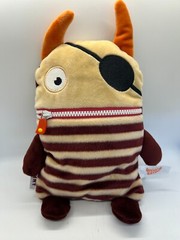 Worry Eater Plush Flint Pirate 12” Stuffed Zipper Mouth Pouch Toy stuffed animal