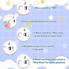 6 Pcs White Sound Recorder Voice Recorder Music for Stuffed Animal Toy Record…