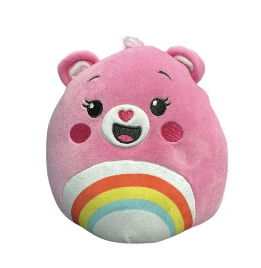 Squishmallows Care Bears Cheer Bear 8 Inch Rainbow Tummy Soft Plush New