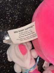 1993 Hasbro Bunny Surprise Neon Hot Pink Plush 2 Baby Babies Bunnies Bright Pink