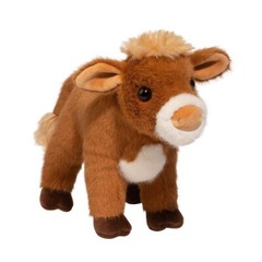 Belle 11″ Jersey Cow Douglas Stuffed Animal Plush Cuddle Toy brown bull calf