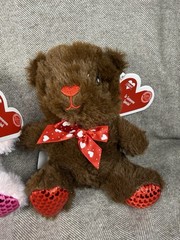 New! Dollar Tree Greenbrier Valentine’s Day Teddy Bears 6″ Plush Toys, Set of 4