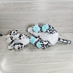 Aurora Plush lot of 2 Snow Leopard Stuffed Animal Toy White Black Grey