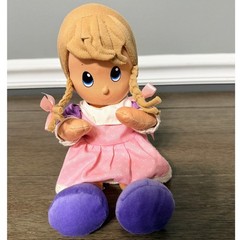 Nuby Luv N Care Prayer Pal Baby Girl Doll Pink Plush Braids Soft Toy