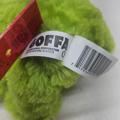 Goffa Frog Heart Plush Green Chevron Texture Stuffed Animal Sitting Smile 9 Inch
