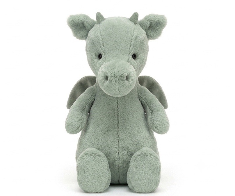 Jellycat Bashful Dragon 12″ Medium Sage Green Plush Soft Toy NWT Authentic New