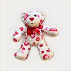 Build A Bear White Teddy Red Pink Hearts Plush 14” Valentine Love Collectibear