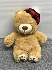 Christmas Teddy Bear 9″ Plush with Buffalo Plaid Hat Animal Adventure Holiday