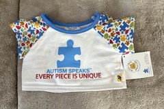 🧸NWT Build-A-Bear Champ “Autism Speaks Awareness” Calico Brown Bear 16”