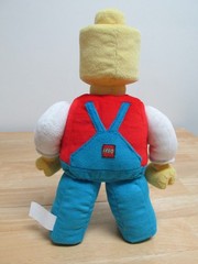 Retired LEGO Plush Mini-figure Red Shirt, Blue Overalls 12″ T Lego Man Retro