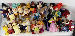 Lot of 38 Disney Princess Bean Bag Plush Snow White Aladdin Belle Ariel Mulan
