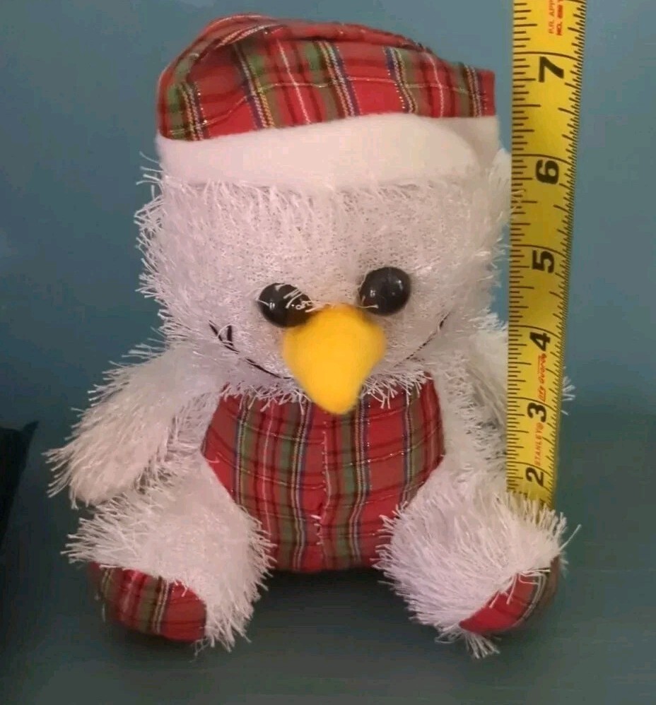 Kuddle Me Toys Snowman Plush 7″-12″ Winter Animal Pals Plaid Hat & Vest Vtg