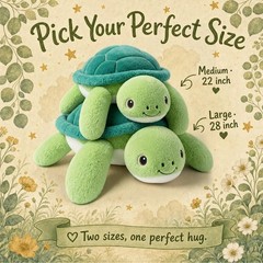 gnomantic Turtle Weighted Stuffed Animals, Plush Pillow Medium, Green