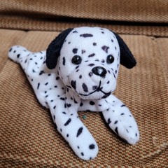 Vintage Zangeen Dalmatian Puppy Dog Spotted Stuffed Animal Beanie Plush 7” RARE