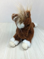 Douglas Wrangler Chestnut Brown White Horse Plush Stuffed Animal tan hair mane