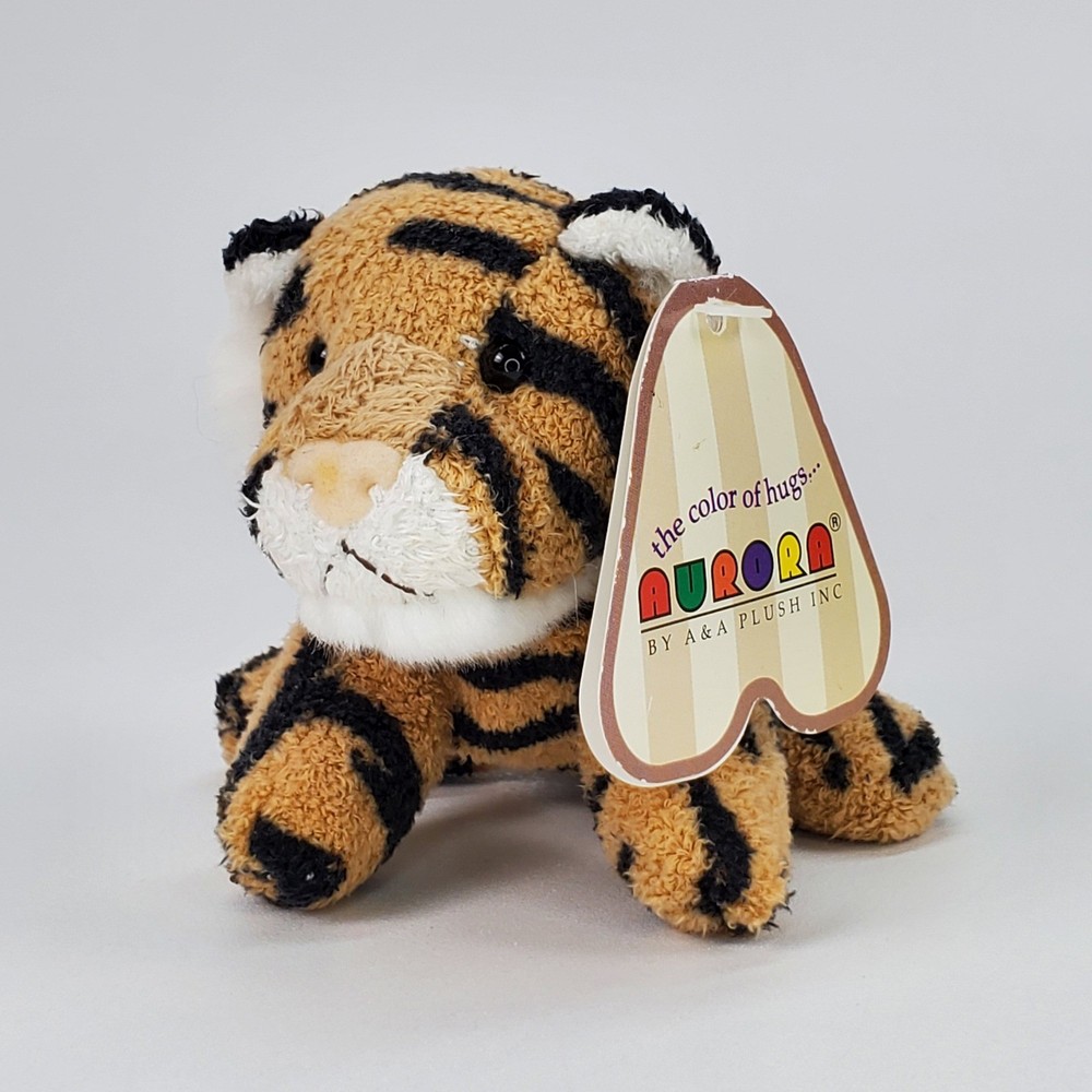 Aurora World Tiger Plush Stuffed Animal Color of Hugs Orange Black Striped 4.5″