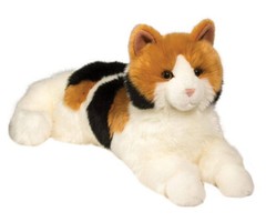 Puzzle 19″ Calico Cat Douglas Stuffed Animal Plush Cuddle Doll Black Brown White