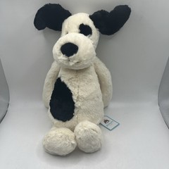 Jellycat Rufferty Puppy Black Cream Spotted Dog Plush Stuffed Animal NWT 12″