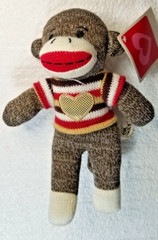 Heart Love Sock Monkey Stuffed Toy Express Your LOVE Valentine’s Or Any Time G2