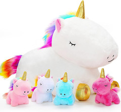 Toys for Girls Ages 3 4 5 6 7 8+ Years – Unicorn Mommy Stuffed Animal with 4 …