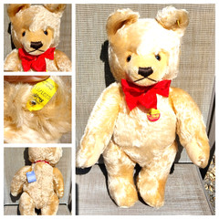 Teddy Bear Blonde Mohair Vtg Steiff 19″ Jointed Growler Gorgeous EAN 0201/51