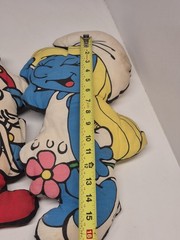 2 Vntg 1980s Smurfs Papa Smurf Smurfette 16″ Pillow Plush Stuffed Toy