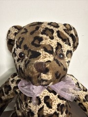 Animal Fair Leopard Print Teddy Bear Plush Stuffed Animal Spotted Brown 14″