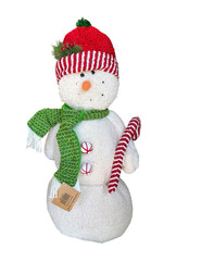 Hanna’s Handiworks Snowman 25” Christmas Plush Decor Candy Cane Bronner’s