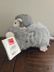 New Mom & Baby Possum 19″ Plush Grey Soft Stuffed Animal Toy Aurora Opossum