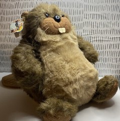 Heartline Snuggables Bentley the Beaver Brown 12″ Vintage Plush Toy 1983